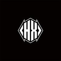 hx logo monogramma con scudo forma disegni modello vettore