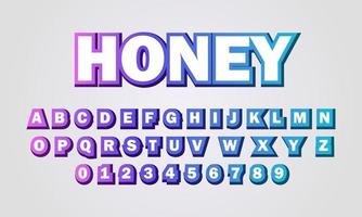 testo effetto miele alfabeto font vettore