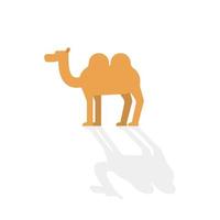 un cammello in figura piatta vettore