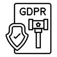 GDPR causa icona stile vettore