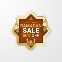 progettazione di promozione del modello di banner quadrato sconto vendita Ramadan vettore