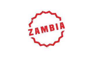 Zambia francobollo gomma da cancellare con grunge stile su bianca sfondo vettore