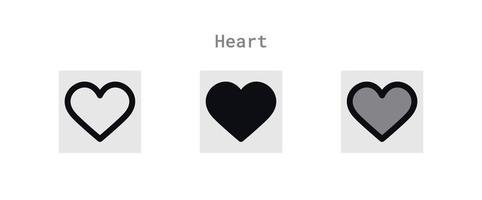 cuore icone foglio vettore