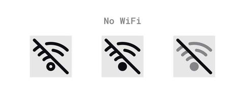 no Wi-Fi segnale icone foglio vettore