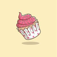 carino cartone animato muffin vettore