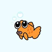 pesce simpatico cartone animato vettore