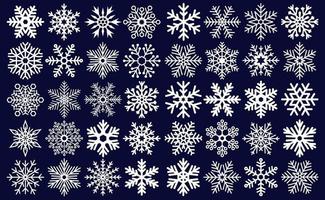 raccolta di icone di molti diversi fiocchi di neve - illustrazione vettoriale
