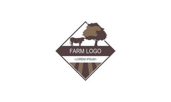 illustrazione azienda agricola colore logo nel Vintage ▾ stile vettore