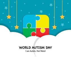sfondo semplice giornata mondiale dell'autismo vettore