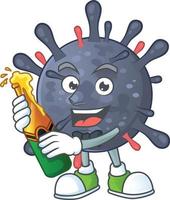 un' cartone animato personaggio di coronavirus epidemico vettore
