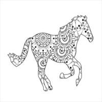 cavallo animale mandala colorazione pagina vettore arte