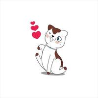vettore carino gatto cartone animato vettore illustrazione animale natura icona concetto