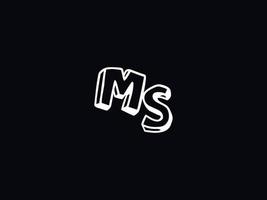 tipografia SM logo icona, nero bianca SM colore logo lettera vettore