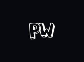 creativo pw lettera logo, monogramma pw nero bianca lettera logo design vettore