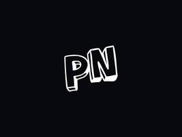 creativo pn lettera logo, monogramma pn nero bianca lettera logo design vettore