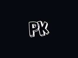 creativo pk lettera logo, monogramma pk nero bianca lettera logo design vettore