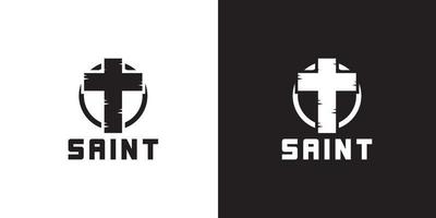 santo Chiesa logo semplice design idea vettore