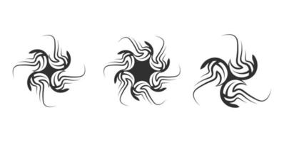 impostato di nero astratto geometrico tatuaggio contemporaneo clip arte elemento vettore