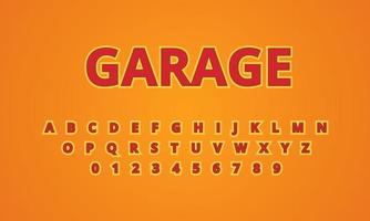 alfabeto di carattere garage effetto testo vettore