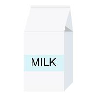 icona di cartone di latte sul vettore sfondo bianco.
