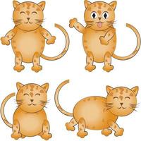 set di gatti piatto semplice del fumetto vettore