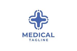 medico clinica cura logo design vettore