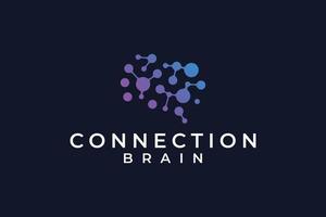connessione cervello tecnologia icona logo design vettore