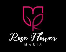 impostato lettera r Sig benessere stile fiore rosa petalo lusso bellezza femminile marca simbolo design vettore