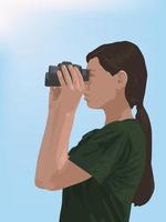 bird watcher sul grafico illustrazione vettoriale