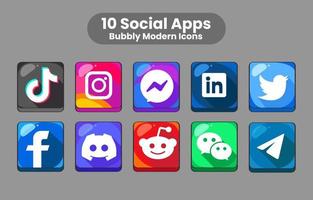 moderno sociale media applicazione icone vettore