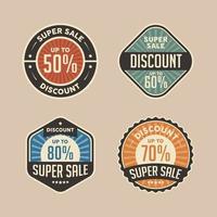 retro sconto super vendita badge vettore