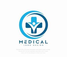 creativo medico logo e assistenza sanitaria concetto logo vettore