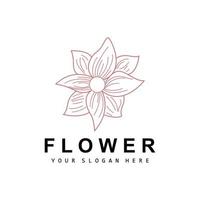 semplice botanico foglia e fiore logo, vettore naturale linea stile, decorazione disegno, striscione, volantino, nozze invito, e Prodotto il branding