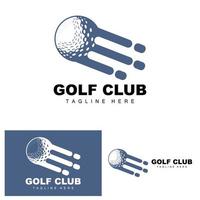 golf palla logo, vettore bastone golf. all'aperto gli sport gioco, disciplina disegno, icona modello