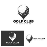 golf palla logo, vettore bastone golf. all'aperto gli sport gioco, disciplina disegno, icona modello