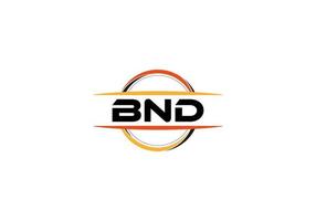 bnd lettera reali ellisse forma logo. bnd spazzola arte logo. bnd logo per un' azienda, attività commerciale, e commerciale uso. vettore