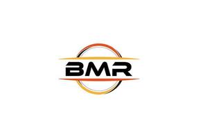 bmr lettera reali ellisse forma logo. bmr spazzola arte logo. bmr logo per un' azienda, attività commerciale, e commerciale uso. vettore
