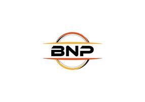 bnp lettera reali ellisse forma logo. bnp spazzola arte logo. bnp logo per un' azienda, attività commerciale, e commerciale uso. vettore