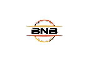 bnb lettera reali ellisse forma logo. bnb spazzola arte logo. bnb logo per un' azienda, attività commerciale, e commerciale uso. vettore