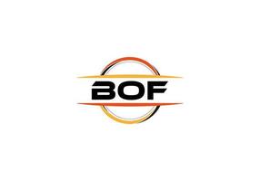 bof lettera reali ellisse forma logo. bof spazzola arte logo. bof logo per un' azienda, attività commerciale, e commerciale uso. vettore