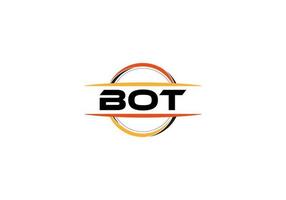 Bot lettera reali ellisse forma logo. Bot spazzola arte logo. Bot logo per un' azienda, attività commerciale, e commerciale uso. vettore