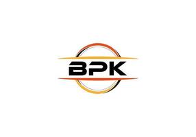 bpk lettera reali ellisse forma logo. bpk spazzola arte logo. bpk logo per un' azienda, attività commerciale, e commerciale uso. vettore