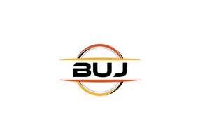 buj lettera reali ellisse forma logo. buj spazzola arte logo. buj logo per un' azienda, attività commerciale, e commerciale uso. vettore