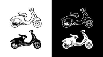 scooter velocista icona collezione veicolo lato Visualizza dettagliato vettore illustrazione schema design