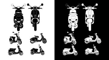 scooter icona collezione fascio motociclo dettagliato vettore illustrazione design modello