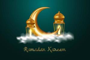 Ramadan kareem islamico sfondo striscione. Ramadan mubarak saluto carta vettore