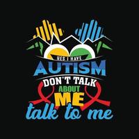 design t-shirt per autismo vettore