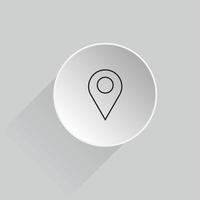 Posizione perno icona 3d, carta geografica pointer perno icona pulsante vettore