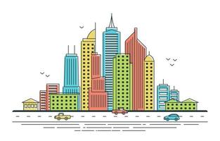 illustrazione dello skyline della città vettore