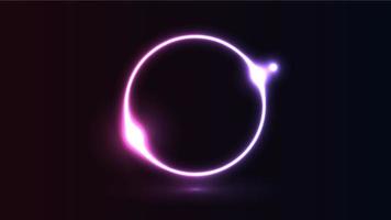astratto cosmico dinamico colore cerchio sfondo con raggiante neon illuminazione su buio sfondo vettore